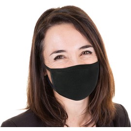 3 Pk Unisex Black Washable Reusable Face Mask & Mouth Cover for Men and Women - 2 Layers Breathable Cotton Fabric - Made in USA