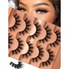 3D Mink False Eyelashes, Dramatic Volume, 5 Pairs, Black