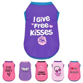 ZIAGAOP-Camiseta sin mangas para perros con bloques de color y divertidos diseños de transferencia de calor: camiseta de poliéster liviana para perros pequeños y medianos, perfecta para salidas inform