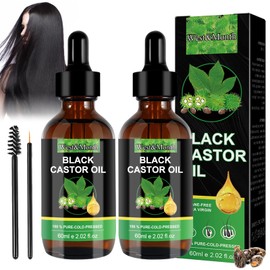 GAROMIA Black Castor Oil Rizinus öl Schwarzes Rizinusöl for Hair 100% Rizinusöl für Haarwachstum Augenbrauen Wimpern Castor Oil Haaröl und Körpermassageöl für Männer Frauen