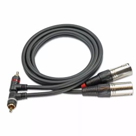 YOVUS 25 ft dual RCA right angle Male Stereo Plug to 2 XLR Male Y Splitter audio Cable