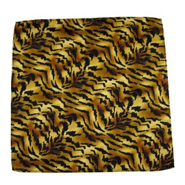 BUYYOURTIES Tiger Print Pocket Square Gold Black