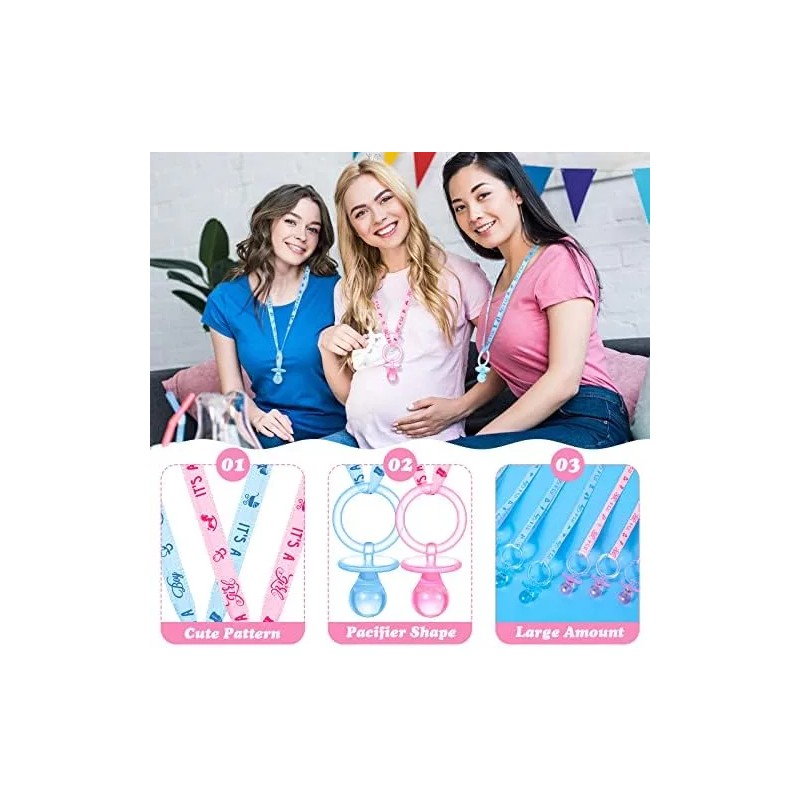 Coume 36 Piezas Baby Shower Chupetes Collar Acrílico Bebé Chupetes