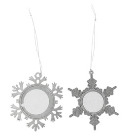 Christmas Snowflake Hanging Photo Frame: 2Pcs Metal Snowflake Picture Frame Christmas Tree Ornament for Holiday Wedding Party Decor
