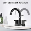 Two Handle 4 inch Black Bathroom Faucet, Bathroom Sink Faucet
