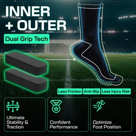 LUX V2 Anti-Slip Football Grip Socks for Men/Boys/Youth w/GripArray™ Non-Slip Grips Technology