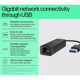 HP USB 3.0 to Gigabit (RJ45) Adapter - N7P47AA