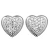 LaTisoro 925 Solid Sterling Silver Small Heart Cubic Zirconia Stud