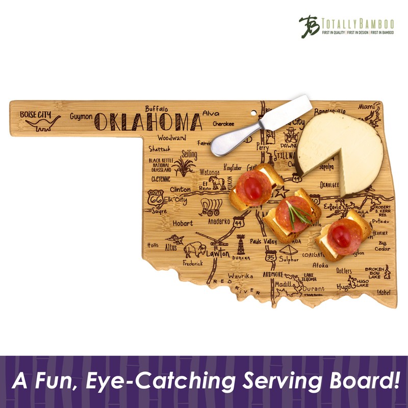 Totally Bamboo Oklahoma State Destination Bamboo Serving and Cutting Board