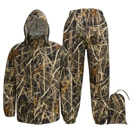 Tongcamo Rain Suits for Men Waterproof Rain Gear Adults Rain Jacket Pants Breathable Lightweight Raincoat Hood Hunting Camo