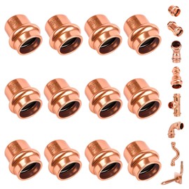 (WDAISY 12 Pack) 1/2 Inch Press End Cap, Copper Pipe Fittings, 1/2 Propress Fittings, Pro Press End Stop, Proppress copper Cap, 1/2'' Pro Press Fittings for Plumbing