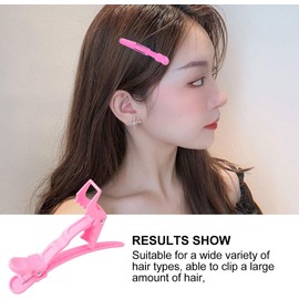 Cabilock 15 Piezas Pinzas de Peluquería Portátiles de Plástico Rosa Tipo Separadores para Peinar, Uso Individual y Salón, Diseño Simple