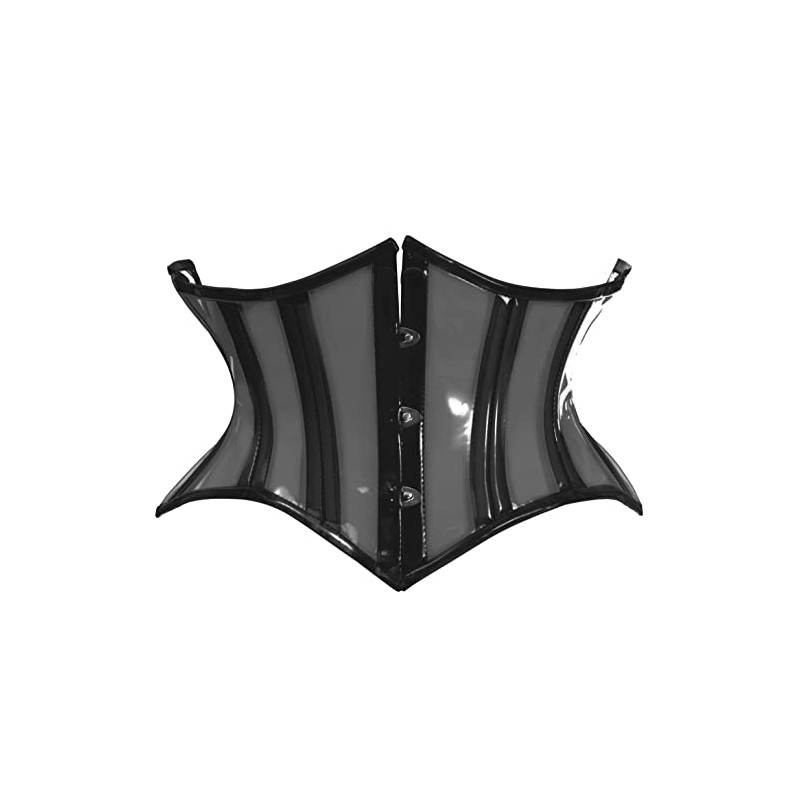 Lavish Clear Black Curvy Cut Mini Cincher Corset (Small)