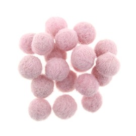 Zasy Bolas de fieltro de aguja de lana pura, bolas de fieltro seco, 15 mm, hechas a mano, 20 unidades (rosa)