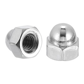 sourcing map #8-32 Acorn Cap Nuts, 20Pcs 304 Stainless Steel Dome Cap Head Acorn Nut Hardware Nuts for Bolt Cover, Silvery