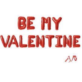 Be My Valentine Banner,Happy Valentine's Day Banner for Proposal,Wedding Engagement Party Home Decor,16 Inch (Red)