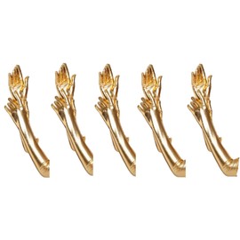 krautwear® Women's Finger Gloves Metallic Approx. 44 cm Long Gold Silver -