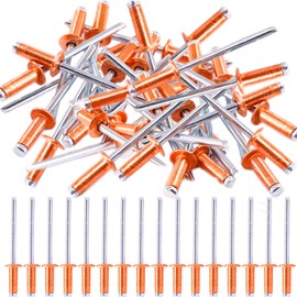 Hilitchi Dome Head Red Copper Blind Rivets Self-Plugging Open End Dome Head Decorating Fastener Nails Pop Rivets Core (M4x11-50PCS)