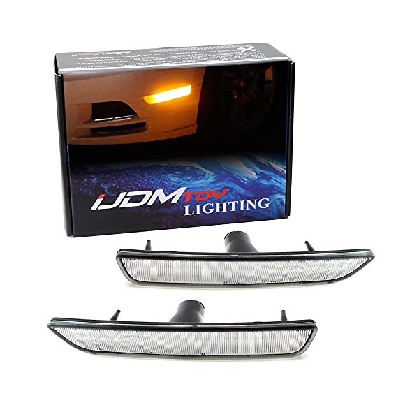 iJDMTOY (2) Clear Lens 27-SMD Amber Full LED Side Marker