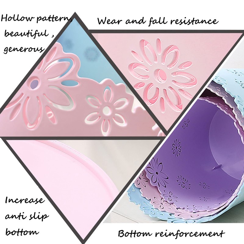 Scakbyer Wastebasket, Hollow Flower Shape Plastic Lidless Wastepaper Baskets Trash