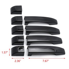 Xotic Tech Door Handle Cover Bezel Protective Trim Compatible with Land Rover Range Rover L322 (Glossy Black)