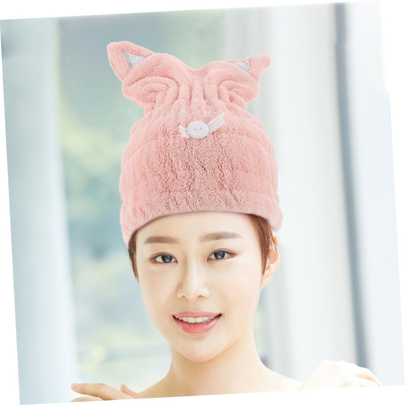 Baluue Microfiber Hair Dry Hat Cat Ears Bath Towel Wrap