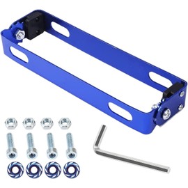 DFsucces Motorcycle License Plate Bracket, Stainless Steel, Easy Installation, Universal License Plate Mount, 180° Angle Adjustment, Includes Screws and Wrench (Blue)