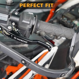 NICECNC Aluminum Shorty Clutch Lever Handle Clutch Lever Compatible with 690 Enduro R/SMC R 2014-2023, Compatible with Husqvarna 701 Super Moto and Enduro 2016-2023, 700 SM/ES Accessories, Black