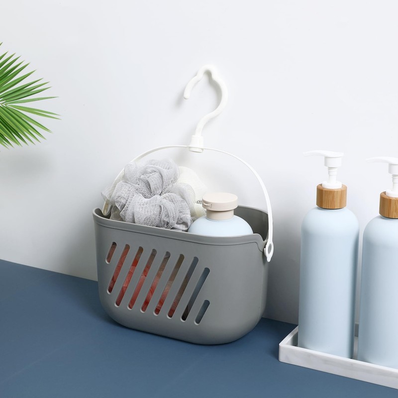 Gatuida Plastic Storage Basket with Hook, Hanging Shower Kitchen Organizer,