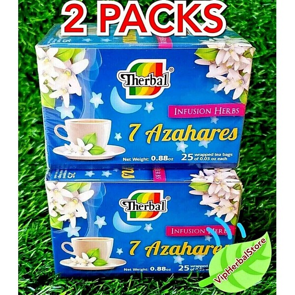 2 Packs Te Siete Azahares / Seven Blossom Tea Herbal 50 bags 0.03 oz. each