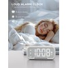 ROCAM Radio Alarm Clocks for Bedrooms,Plug in Digital Clock FM