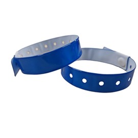 J&R Wristbands Vinyl Wristband 100-Piece Set (Blue)