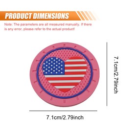 GAOLAOSY 2PCS Car Cup Holder Coasters, 2.75 Inch American Flag Non-Slip Shockproof Insert Drink Mat, Vehicle Interior Decoration Accessories for Women Men (Pink)