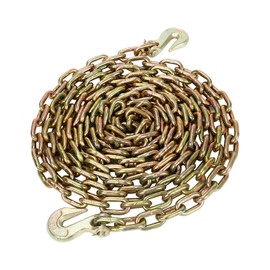 KAFLLA 5/16 inch x 20 Foot Tow Chain with Clevis Grab Hook,4 Packs Heavy Duty G70 Transport Binder Chain 4700 lbs Safe Working Load Logging Chain for Transporting Towing Tie Down Binding Equipment