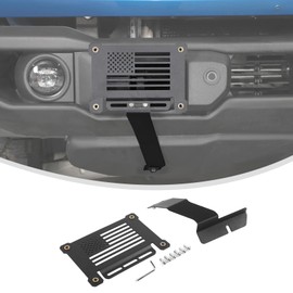 Linskip License Plate Holder for 21-24 Ford Bronco Capable Steel Bumper, License Plate Frame Hanging Kits Compatible with Black Diamond Badlands, Heritage, Exterior Accessories