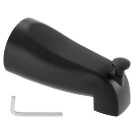 sourcing map Slip on Tub Spout, Bath Slip-On Tub Spout Zinc Alloy Bathtub Faucet with Pull-Up Diverter and Hex Wrench for 1/2 Inch Water Tube for Bathroom Kitchen, Black