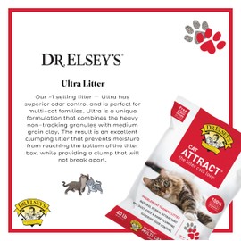Dr. Elsey's Premium Clumping Cat Litter - Cat Attract - 99% Dust-Free, Low Tracking, Hard Clumping, Superior Odor Control, Natural Herbal Attractant, Unscented & Natural Ingredients, 40 lb