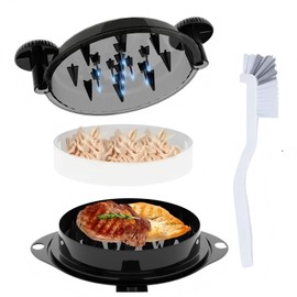 Chicken Shredder Meat Shredder Tool Twist Chicken Breast Shredder Large-Shredding Tools Chicken Breast, Pulled Pork, Beef with Stainless Steel Spikes (Black&Black)