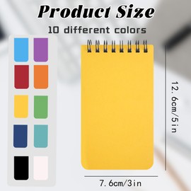 QUMENEY 20PCS Small Notebooks Pocket Mini Notepad Spiral Lined Note Book Colorful Portable Memo Notebook for Home Office School Supplies 7.6x12.7cm/3x5 Inch，75 Sheets/150 Pages(10 Colors)