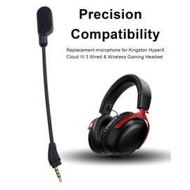 MICMXMO Microphone Replacement for HyperX Cloud III Wired/Wireless Gaming Headphone, Noise Cancellation Crystal Clear Voice Backup Upgraded Mic,3.5mm Detachable Boom Microphone