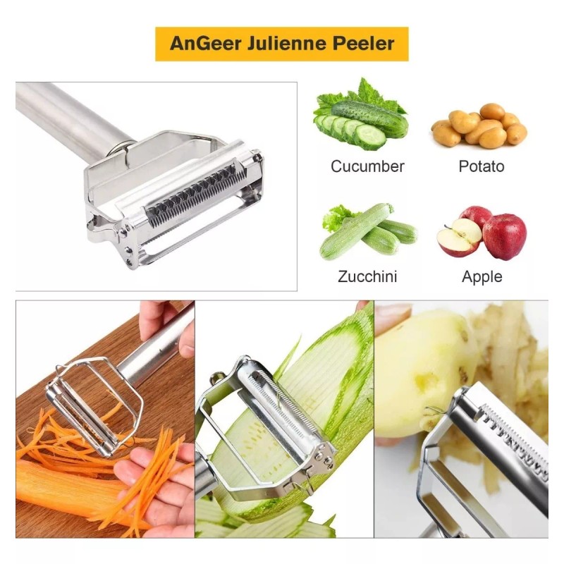 Pakesi Pelador De Frutas Y Verduras Multifunción De 2 Hojas