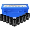 Anbull 1 Inch Drive Deep Impact Socket Set, 9 Pieces
