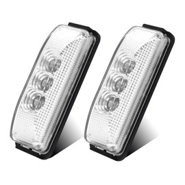 Biqiure Trailer Side Marker Light White,4 Inch 3-LED Side Marker Indicator Light Front Rear Side Position Lamps 12V 24V Clearance Light for Truck Camper Van Lorry RV,2pcs