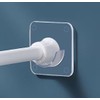 LADYMOON Adhesive Shower Curtain Rod Holder 4 Pack,Transparent Tension Bracket,No