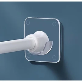 LADYMOON Adhesive Shower Curtain Rod Holder 4 Pack,Transparent Tension Bracket,No Drilling(Not Included Rod)（Only For Rods Less Than 1 Inch in Diameter at Both Ends）