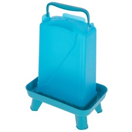 Kerbl Hobbyfarming Plastic Drinker with Feet, Automatic Water Supply, Stable Stand, Weather Resistant, Easy to Clean, with Carry Handle, Transparent Top, 5.5 L, Blue