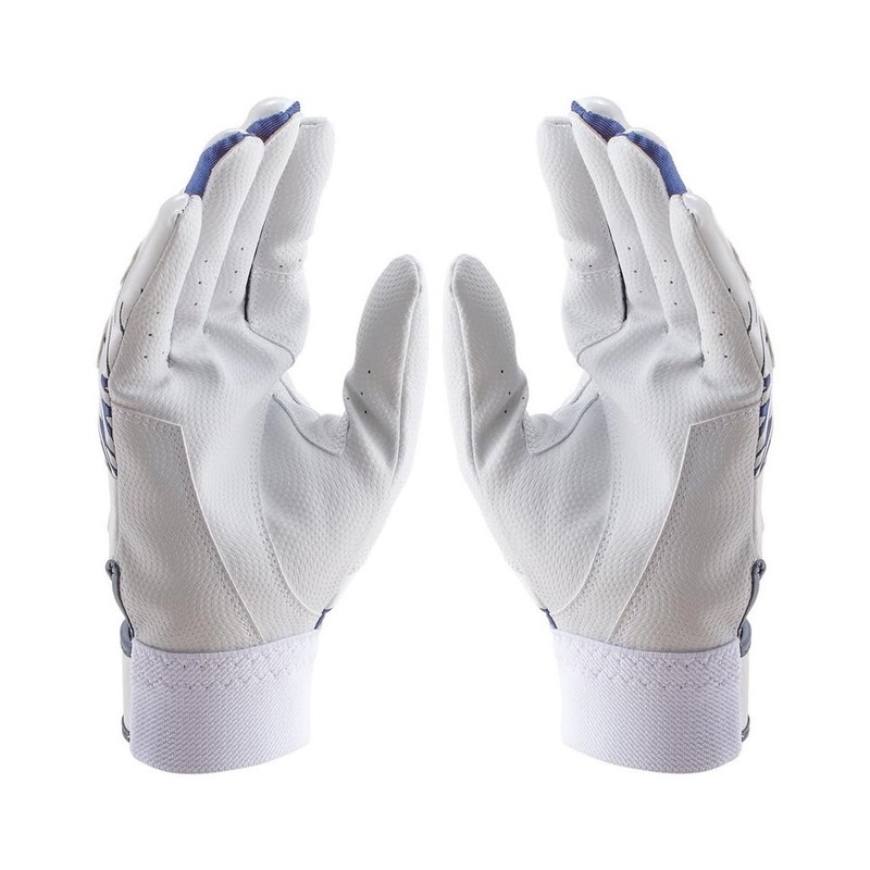 UA Clean Up Batting Gloves White/Midnight Navy/Midnight Navy LG, white
