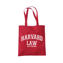 Harvard Law Just Kidding Tote Bag - red One Size
