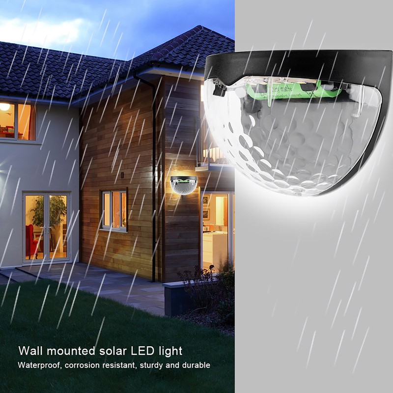 4Pcs Solar Powered LED Lights Outdoor Courtyard Waterproof Wall Mounted