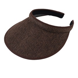 Skycelennt Sun Visors for Women ，Adjustable Cap Sports Sun Visors for Men，Clip-On Wide Brim Visor Hats Brown